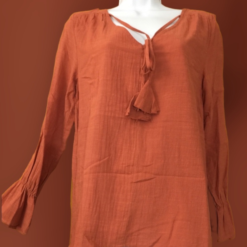 New California Sunset BoHo Tassel ruffle bell sleeve